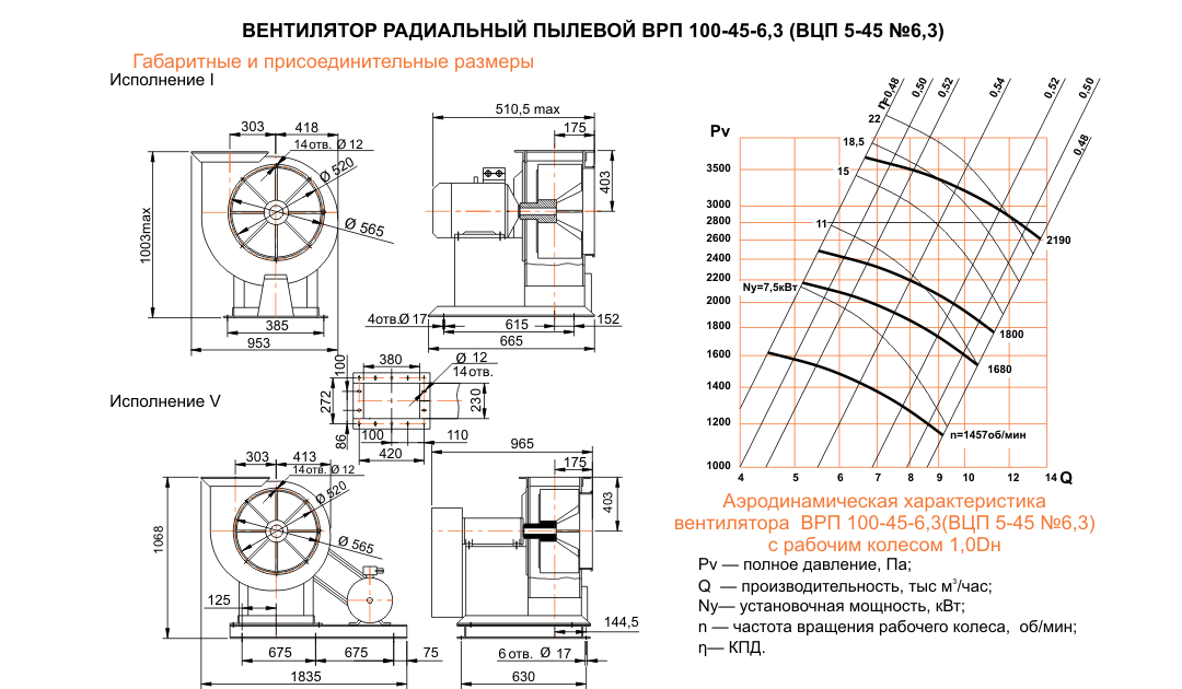 ВЦП 5-45 (ВРП 100-45) №6,3 Исполнение №1